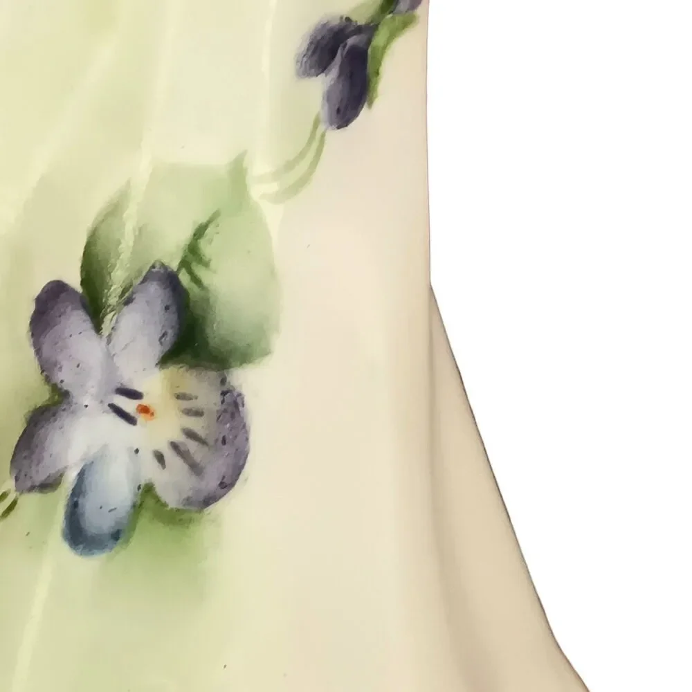 VTG Antique Hand Painted Violets Salt & Pepper Shakers Bavaria W/ New Stoppers
